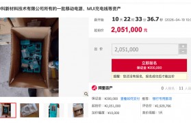 罗马仕子公司14.7万根充电线、2万多个充电宝将被法拍，七折甩卖，起拍价205万元